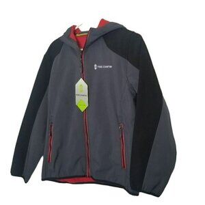 Free Country NWT Grey Black Jacket Boys Large Wind and water Resistant Softshell